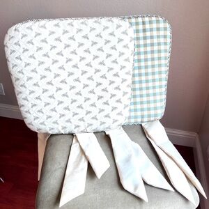 Pier 1 Imports Set Of Two Reversible Seat Cushions Dragonfly & Gingham